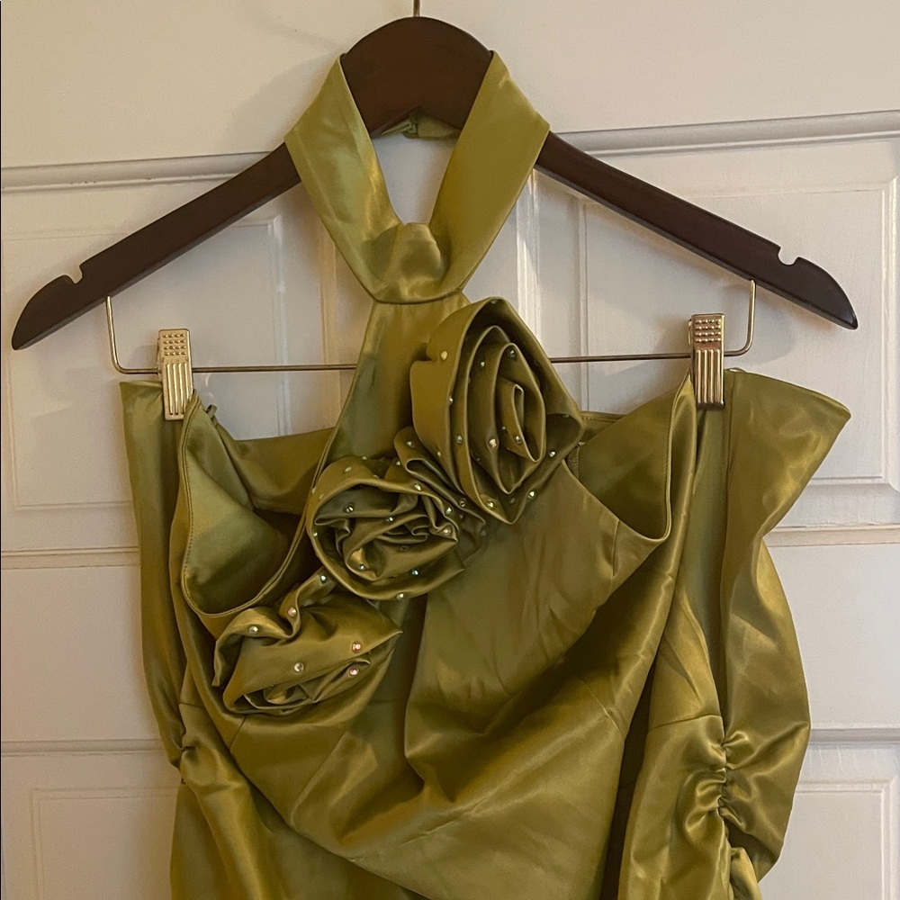Fashion Nova Olive Green Prom Dress